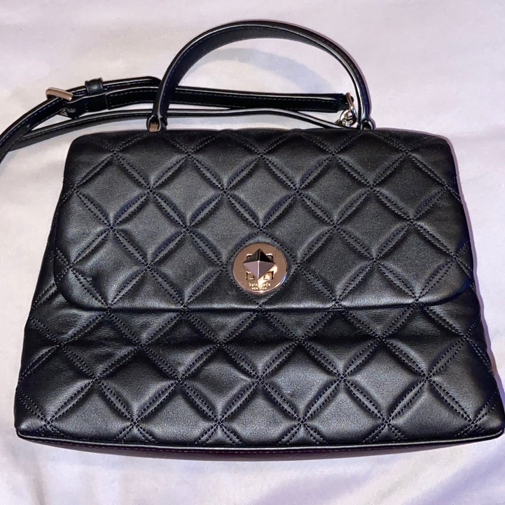 Kate Spade Natalia Smooth Quilted Top Handle Satchel Crossbody Bag